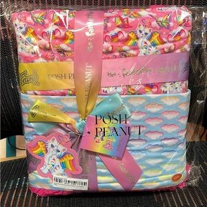 Posh Peanut Lisa Frank Angel Kitty & Rainbow Ombre Clouds Ruffled Luxe Patoo